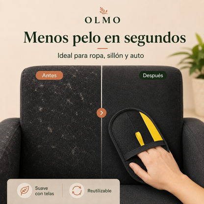 Guante Electrostático OLMO antes y después de retirar pelo