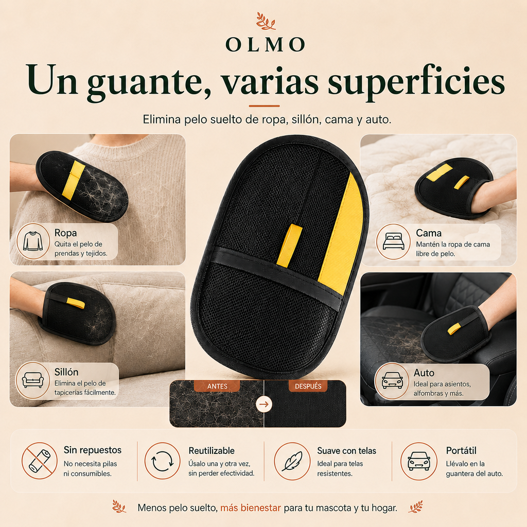 Guante Electrostático OLMO para ropa, sillón, cama y auto